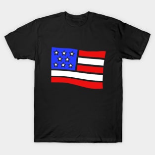 American Flag in The Wind v2 T-Shirt